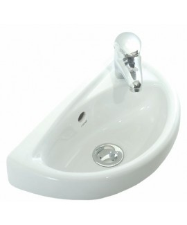 Pinara Mini Compact Cloakroom Wall Hung Basin - Small Sink- 395x233mm
