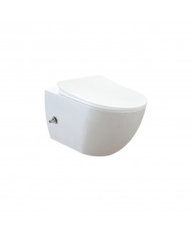 Free Wall Hung Combined Bidet Toilet - Integrated Cold Water Tap + Soft Close Toilet Seat