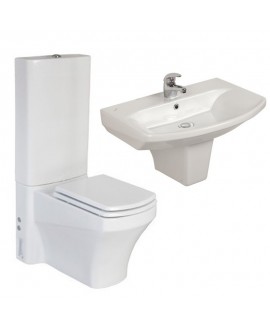 Natura WC Toilet with Basin and Half Pedestal