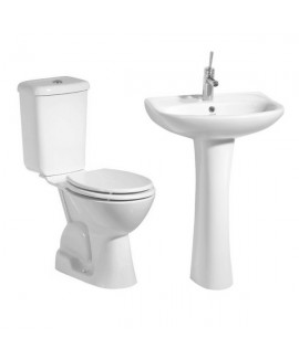 Pinara WC Toilet With Basin And Full Pedestal