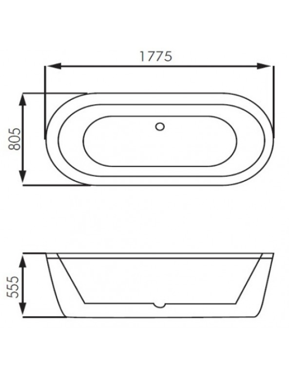 Aquabathe Rondo Designer Freestanding Bath - 1775 x 805mm